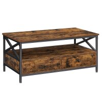 VASAGLE Couchtisch rechteckig Spanplatte braun 100,0 x...