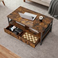 VASAGLE Couchtisch rechteckig Spanplatte braun 100,0 x 55,0 x 45,0 cm, 1 St.