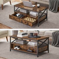 VASAGLE Couchtisch rechteckig Spanplatte braun 100,0 x 55,0 x 45,0 cm, 1 St.