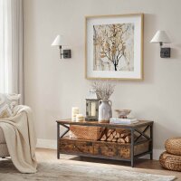 VASAGLE Couchtisch rechteckig Spanplatte braun 100,0 x 55,0 x 45,0 cm, 1 St.