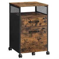 VASAGLE Rollcontainer braun, schwarz 2 Auszüge 42,0...