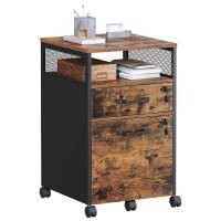 VASAGLE Rollcontainer braun, schwarz 2 Auszüge 42,0 x 44,0 x 69,0 cm