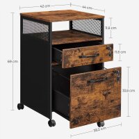 VASAGLE Rollcontainer braun, schwarz 2 Auszüge 42,0...