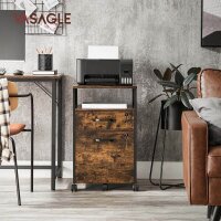 VASAGLE Rollcontainer braun, schwarz 2 Auszüge 42,0 x 44,0 x 69,0 cm