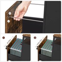 VASAGLE Rollcontainer braun, schwarz 2 Auszüge 42,0 x 44,0 x 69,0 cm