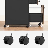 VASAGLE Rollcontainer braun, schwarz 2 Auszüge 42,0 x 44,0 x 69,0 cm