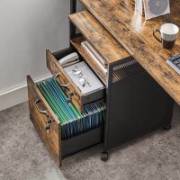 VASAGLE Rollcontainer braun, schwarz 2 Auszüge 42,0 x 44,0 x 69,0 cm