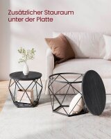 VASAGLE Couchtische-Set rund Spanplatte schwarz, 2 Set