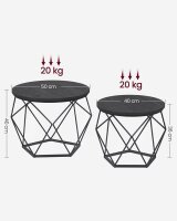 VASAGLE Couchtische-Set rund Spanplatte schwarz, 2 Set