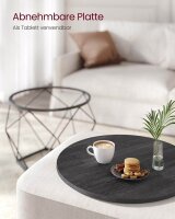 VASAGLE Couchtische-Set rund Spanplatte schwarz, 2 Set