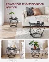 VASAGLE Couchtische-Set rund Spanplatte schwarz, 2 Set