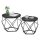 VASAGLE Couchtische-Set rund Spanplatte schwarz, 2 Set