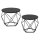 VASAGLE Couchtische-Set rund Spanplatte schwarz, 2 Set