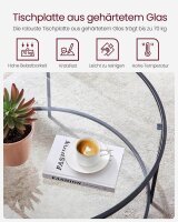 VASAGLE Couchtisch rund Glas schwarz 84,0 x 84,0 x 45,5 cm, 1 St.