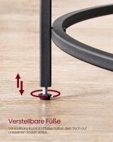 VASAGLE Couchtisch rund Glas schwarz 84,0 x 84,0 x 45,5 cm, 1 St.
