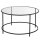 VASAGLE Couchtisch rund Glas schwarz 84,0 x 84,0 x 45,5 cm, 1 St.