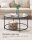 VASAGLE Couchtisch rund Glas schwarz 84,0 x 84,0 x 45,5 cm, 1 St.