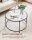 VASAGLE Couchtisch rund Glas schwarz 84,0 x 84,0 x 45,5 cm, 1 St.