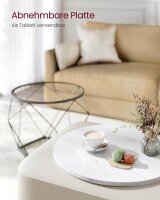 VASAGLE Couchtische-Set rund Spanplatte weiß, 2 Set