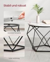 VASAGLE Couchtische-Set rund Spanplatte weiß, 2 Set