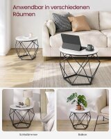 VASAGLE Couchtische-Set rund Spanplatte weiß, 2 Set