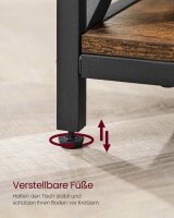 VASAGLE Couchtisch rechteckig Spanplatte braun 95,0 x 60,0 x 48,0 / 62,0 cm, 1 St.
