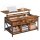VASAGLE Couchtisch rechteckig Spanplatte braun 95,0 x 60,0 x 48,0 / 62,0 cm, 1 St.