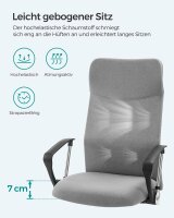 SONGMICS Bürostuhl, OBN034G01 Stoff grau, Gestell silber
