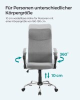 SONGMICS Bürostuhl, OBN034G01 Stoff grau, Gestell silber