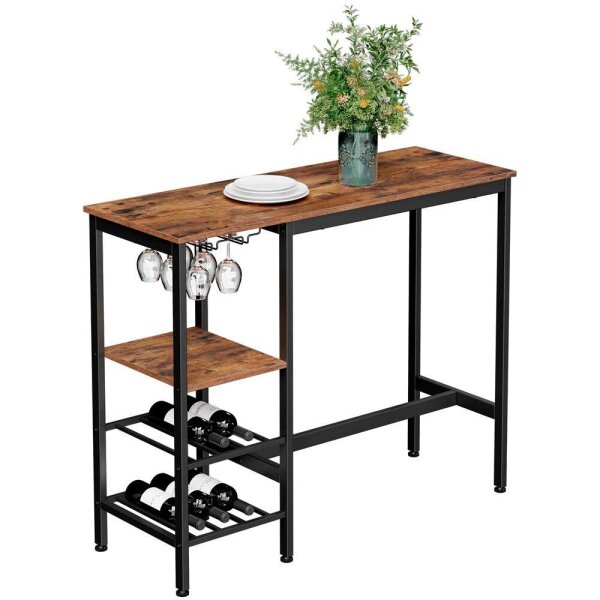 VASAGLE Bistrotisch rechteckig Spanplatte braun 110,0 x 40,0 x 90,0 cm, 1 St.