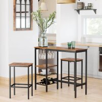 VASAGLE Bistrotisch rechteckig Spanplatte braun 110,0 x 40,0 x 90,0 cm, 1 St.