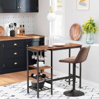 VASAGLE Bistrotisch rechteckig Spanplatte braun 110,0 x 40,0 x 90,0 cm, 1 St.