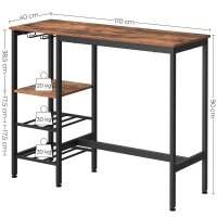 VASAGLE Bistrotisch rechteckig Spanplatte braun 110,0 x 40,0 x 90,0 cm, 1 St.