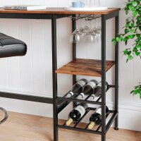VASAGLE Bistrotisch rechteckig Spanplatte braun 110,0 x 40,0 x 90,0 cm, 1 St.