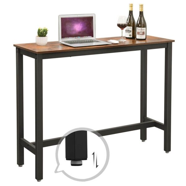 VASAGLE Bistrotisch rechteckig Spanplatte braun 120,0 x 40,0 x 100,0 cm, 1 St.