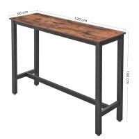 VASAGLE Bistrotisch rechteckig Spanplatte braun 120,0 x 40,0 x 100,0 cm, 1 St.