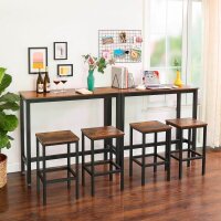 VASAGLE Bistrotisch rechteckig Spanplatte braun 120,0 x 40,0 x 100,0 cm, 1 St.