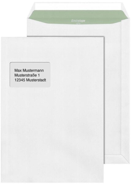MAILmedia Versandtaschen Envirelope® DIN C4 mit Fenster weiß 25 St.