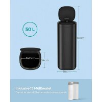 SONGMICS Mülleimer 50,0 l schwarz