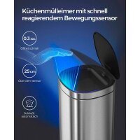 SONGMICS Mülleimer 50,0 l silber