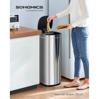SONGMICS Mülleimer 50,0 l silber