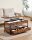 VASAGLE Couchtisch rechteckig Spanplatte braun, schwarz 100,0 x 50,0 x 48,0 - 63,0 cm, 1 St.
