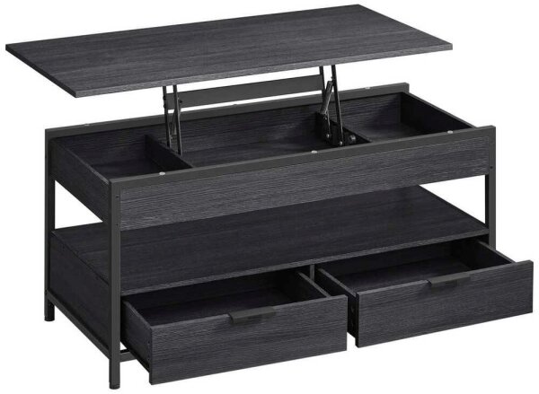 VASAGLE Couchtisch rechteckig Spanplatte schwarz 100,0 x 50,0 x 48,0 - 63,0 cm, 1 St.