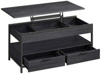 VASAGLE Couchtisch rechteckig Spanplatte schwarz 100,0 x...