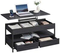 VASAGLE Couchtisch rechteckig Spanplatte schwarz 100,0 x...