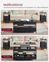 VASAGLE Couchtisch rechteckig Spanplatte schwarz 100,0 x 50,0 x 48,0 - 63,0 cm, 1 St.