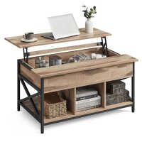 VASAGLE Couchtisch rechteckig Spanplatte hellbraun 95,0 x...