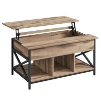 VASAGLE Couchtisch rechteckig Spanplatte hellbraun 95,0 x...