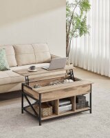 VASAGLE Couchtisch rechteckig Spanplatte hellbraun 95,0 x 60,0 x 48,0 / 62,0 cm, 1 St.