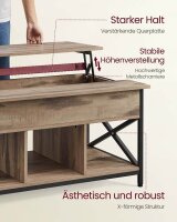 VASAGLE Couchtisch rechteckig Spanplatte hellbraun 95,0 x 60,0 x 48,0 / 62,0 cm, 1 St.